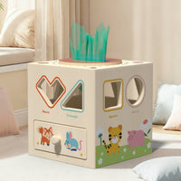 Multifunctional Shape Sorter Wooden Sensory Box Versatile Learning Carrot Harvest Game Box for Young Children, Infants