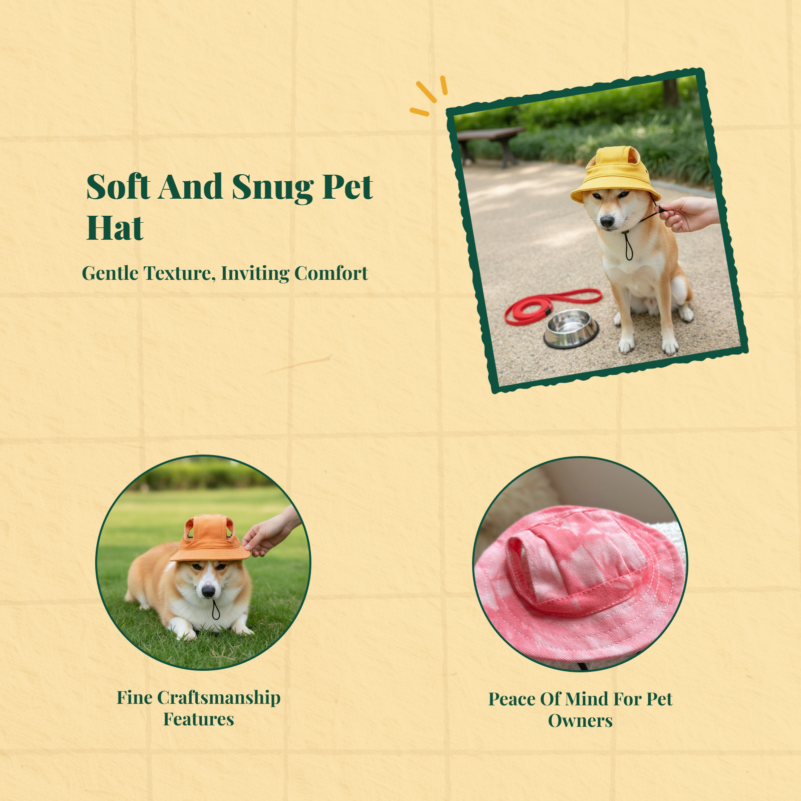 Pet Sun Hat Pet Summer Cap Cute Comfortable Lightweight