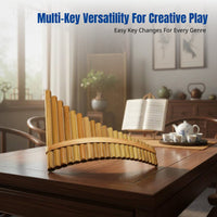 Bamboo Pan Flute, 22 Tubes, Professional Performance, Student Instrument