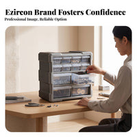 Small Parts Cabinet Sturdy Plastic 12-Drawer Parts Storage Box Compact