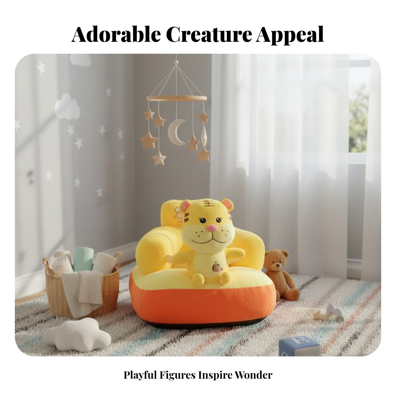 Furry Creature Sofa Chair Soft and Comfortable Baby Floor Seat Easy to Clean