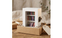Wooden Bookshelf Ornament Three Shelves Mini Bookshelf Cabinet Rectangular Home Decor