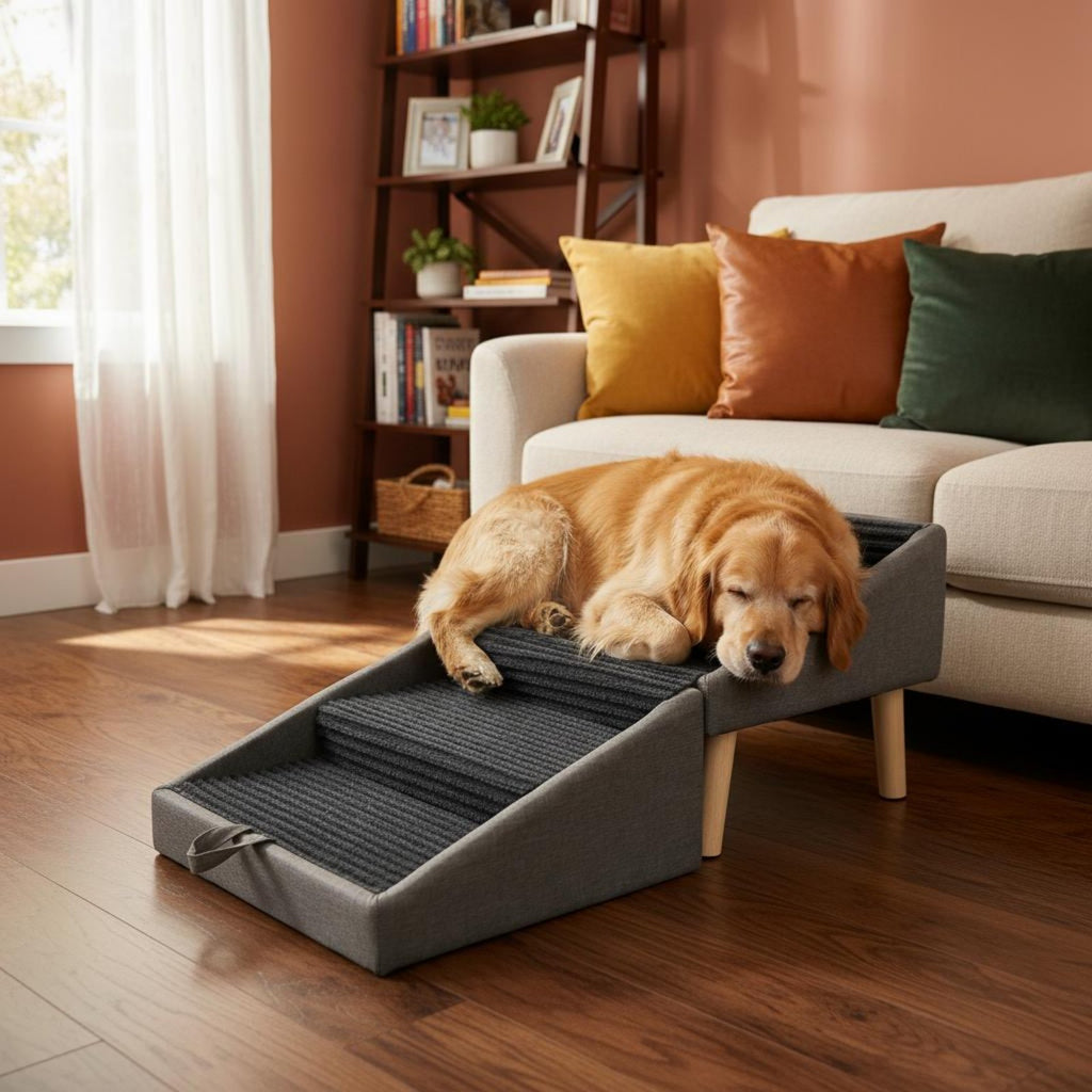 Foldable Dog Stairs Large Size Foldable Pet Stairs Easy to Clean Animal Gear for Young Dogs, Bed, Sofa