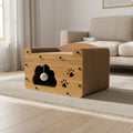 Feline Scratcher House 2-in-1 Enclosed Feline Bed Hollowed Boards