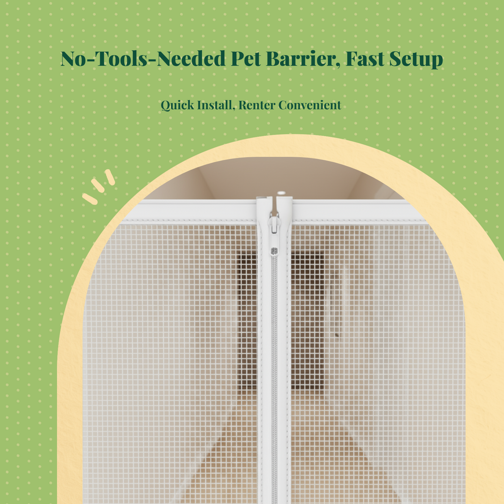 Removable cat mesh door, easy install
