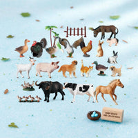 Realistic Poultry Figurines Hand-Painted Poultry Statue Set Display Box Animal Statue Set for Gift