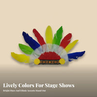 Gender-Neutral Feather Headdress Real Feathers Tribal Chief Headpiece Easy to Wear for Performers, Stage Performance, School Plays