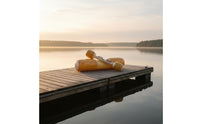 Inflatable Tap Set Wood-Grain Print Cylindrical Buoyant Pieces Yellow and Cream