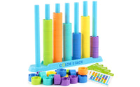 48 Pieces Rainbow Bead Stacking Game Fine Movement Skills for Preschool