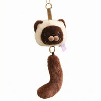 Soft Keychain Charm Bead Eyes Faux Bag Charm Soft to Feel