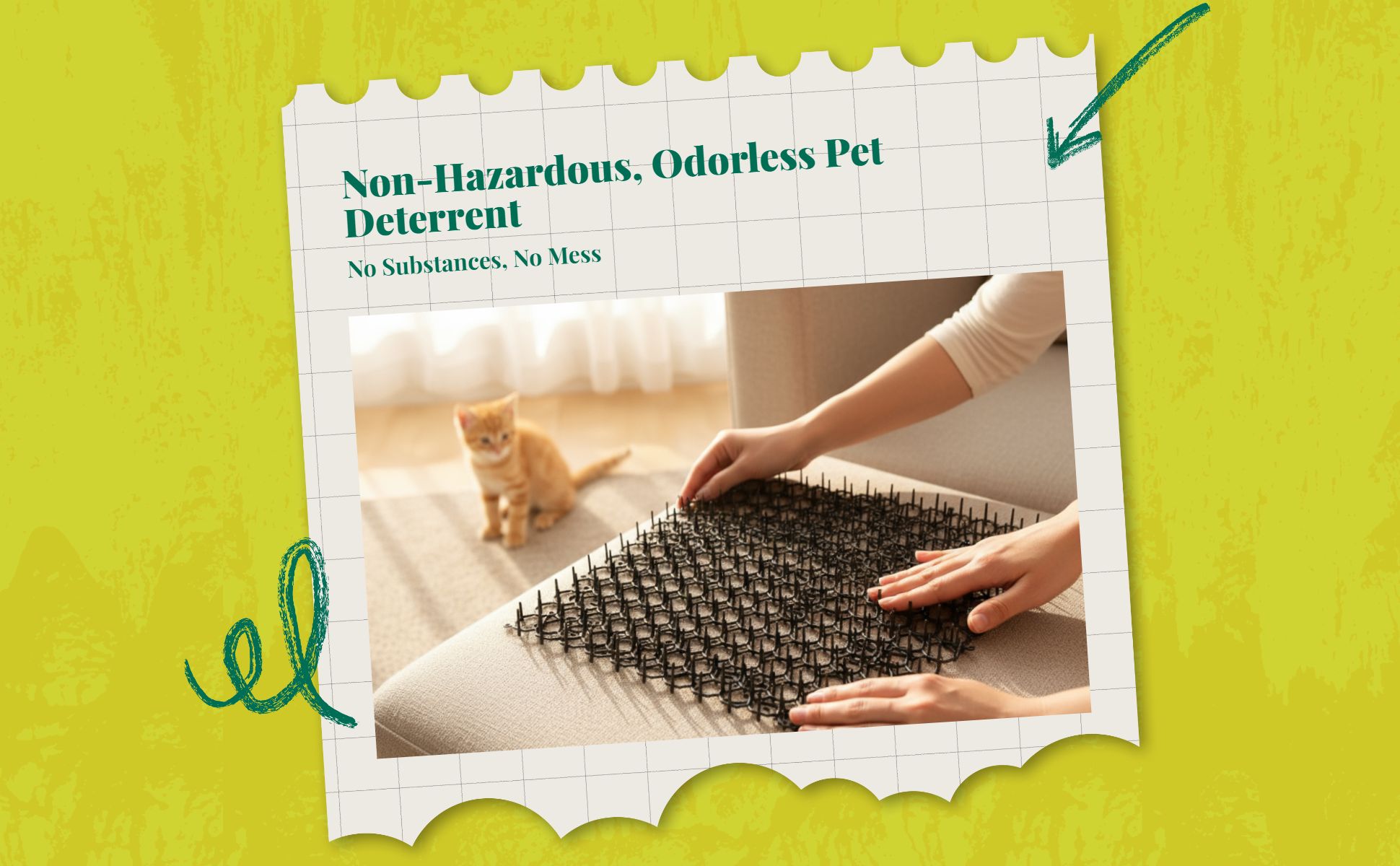 Cat Deterrent Mat, repelCat Prong Mat, Furniture Protector, Pet Training, Flexible Plastic, Indoor Outdoor