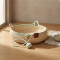 Round Woven Kitten Bed Scratch-Resistant Braided Rope Kitten Bed Scratchable