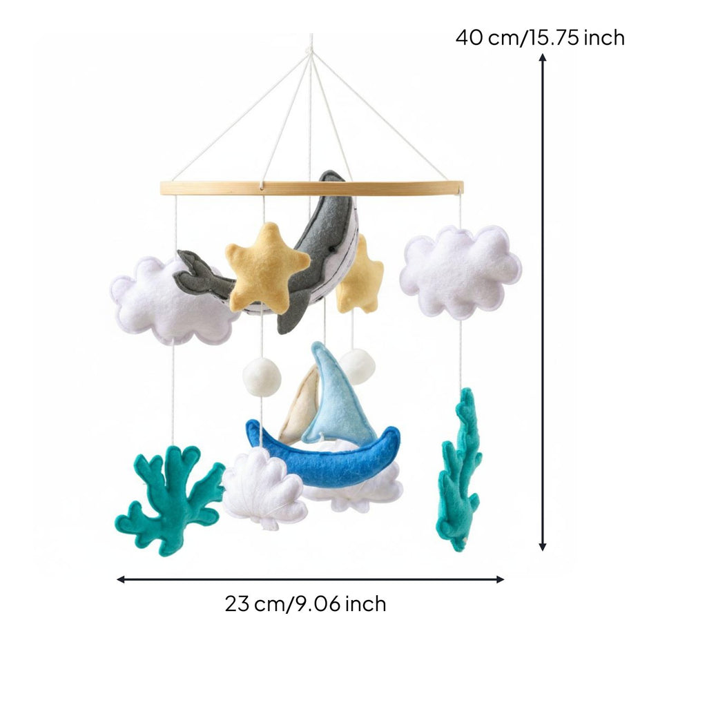 Felt Crib Mobile Easy to Install Marine Creature Crib Mobile Sleep Aid