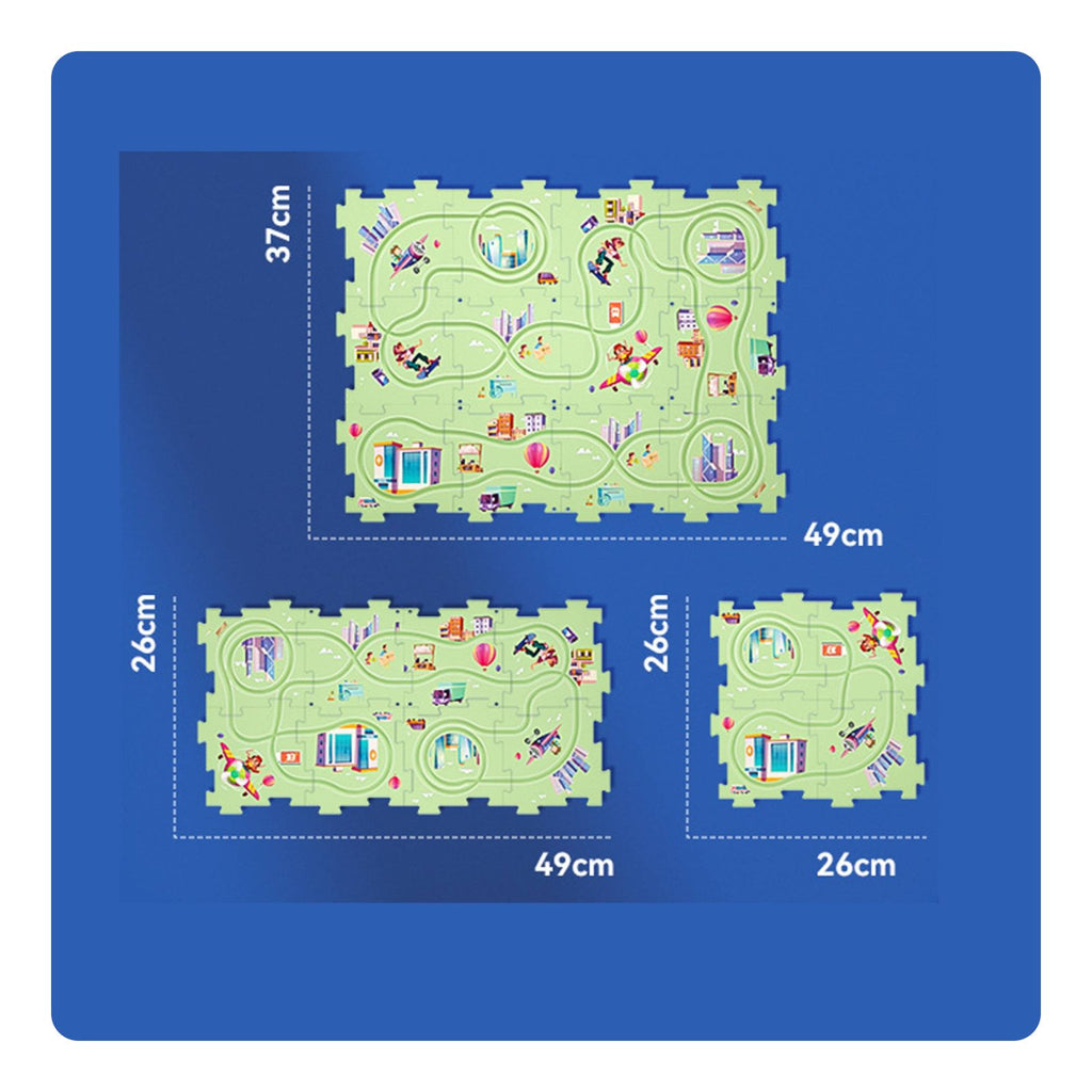 Electric Car Track Playset ABS Material DIY Race Track Assembly Set for Boys