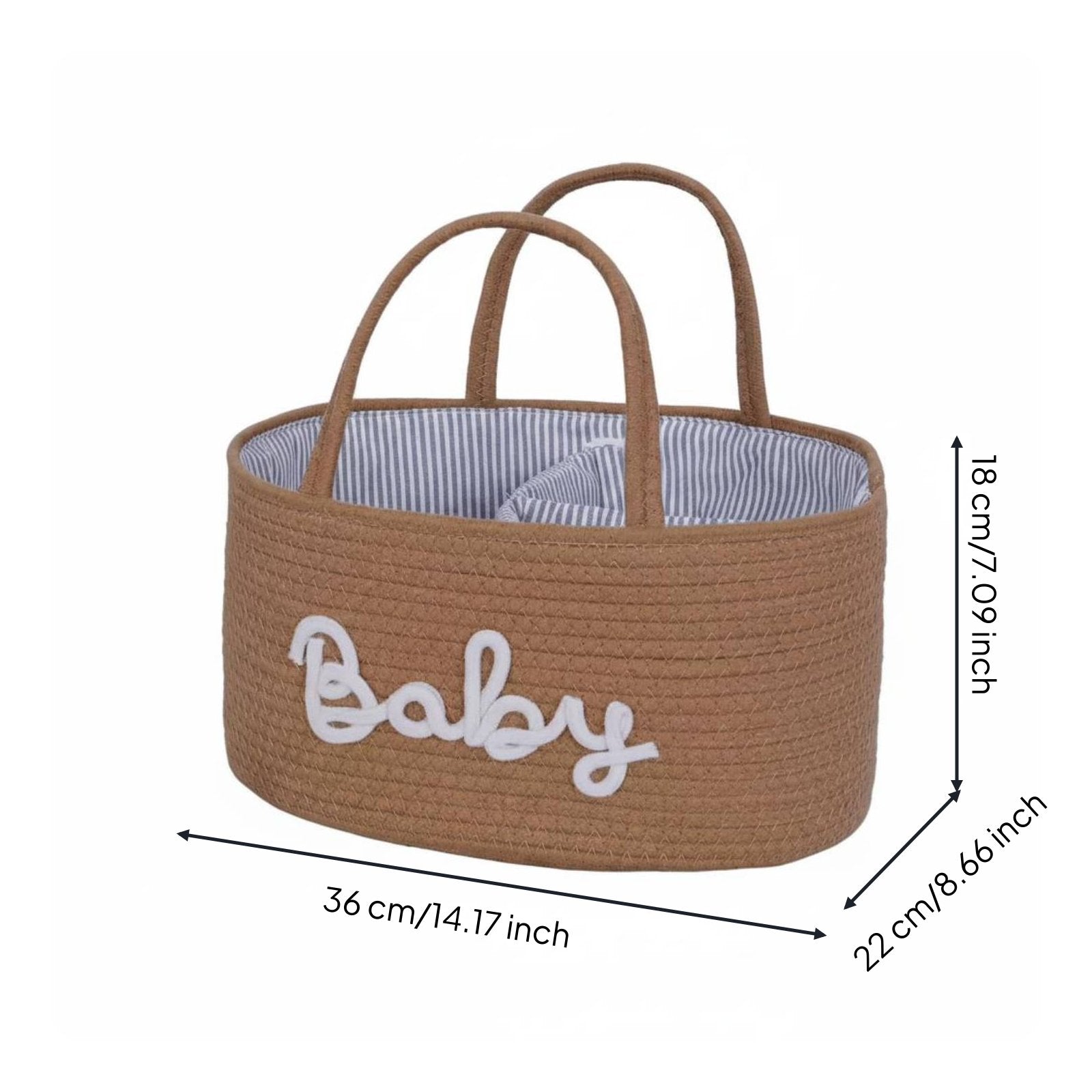 Woven Diaper Organizer Removable Dividers Tassel Diaper Storage Basket