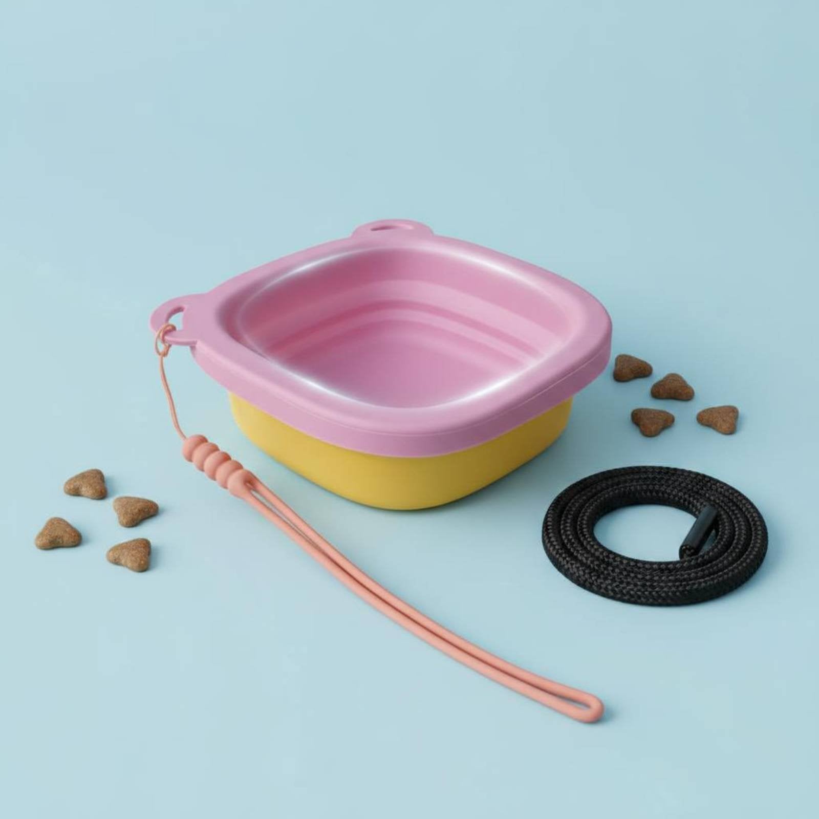 Foldable Pet Bowl Outdoor Friendly Foldable Pet Feeding Bowl Lightweight for Pets, Walking
