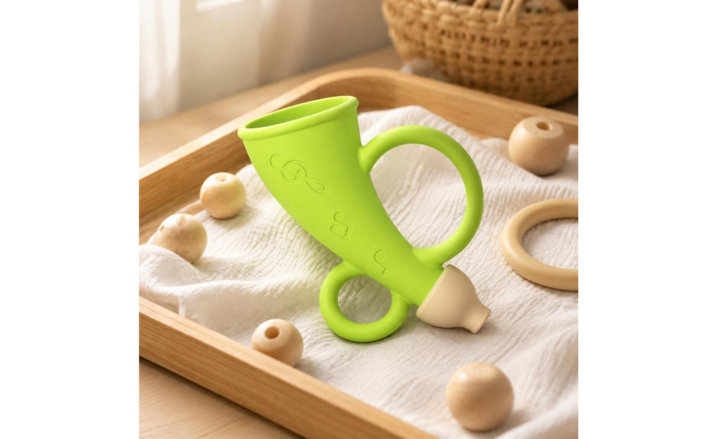 Baby Trumpet Safe to Gnaw-Safe Silicone Trumpet Toy Included for Playtime