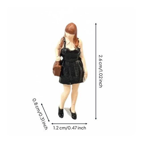 1/64 Hand Painted Resin Figurine 3D Display Piece Resin Figurine Handcrafted Mini Woman Model for Collectors