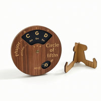 Music Theory Wheel Wooden Circle of Fifths Wheel Desk-Friendly for Guitarists