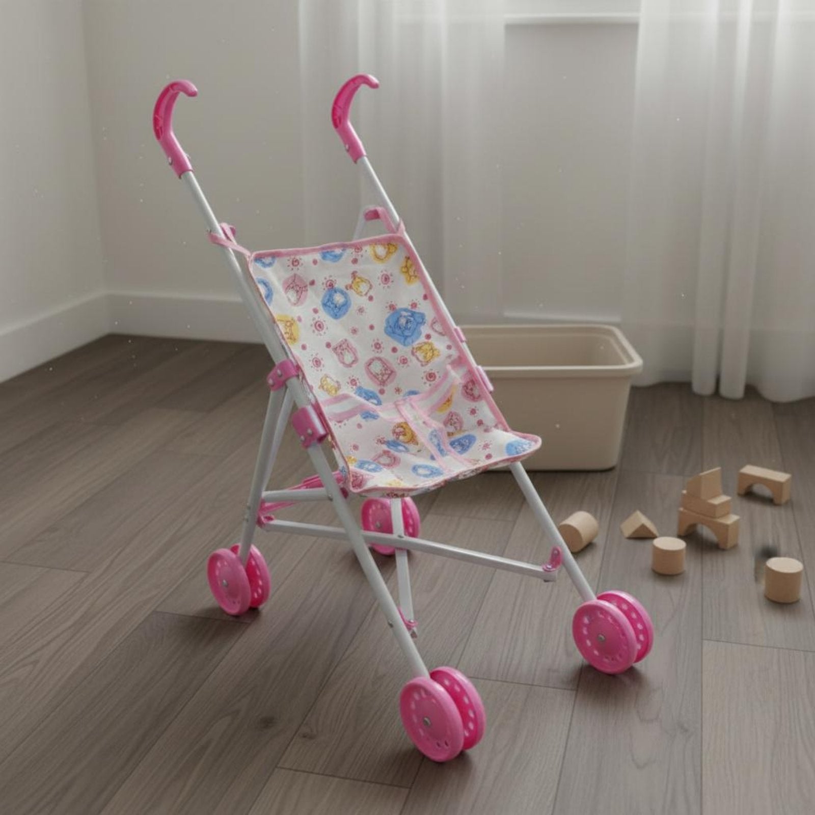 Foldable Doll Baby Carriage Realistic Design Baby Doll Baby Carriage Storage