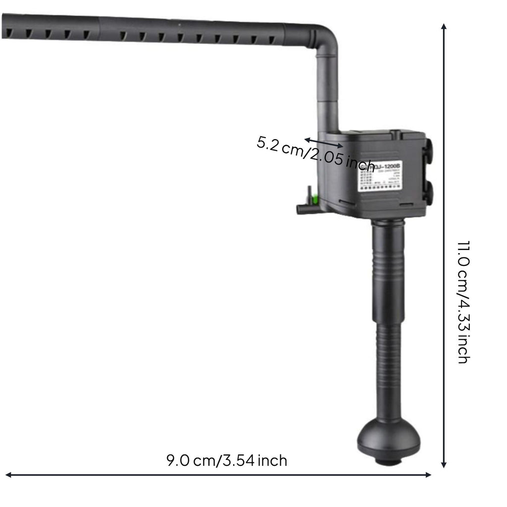 Immersible aquatic pump, high height, extremely quiet, multi-functional aquatic habitat purifier, oxygenation for fish tanks