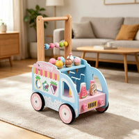 Wooden Ice Cream Pusher Educational Ice Cream Pusher Effortless Gliding