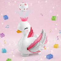 Floating Ball Swan Toy Sounds Electric Swan Toy Feathers Spread for Children