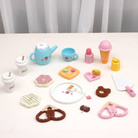 Kids Wooden Tea Set Educational Plaything Collection Screen-Non-Digital