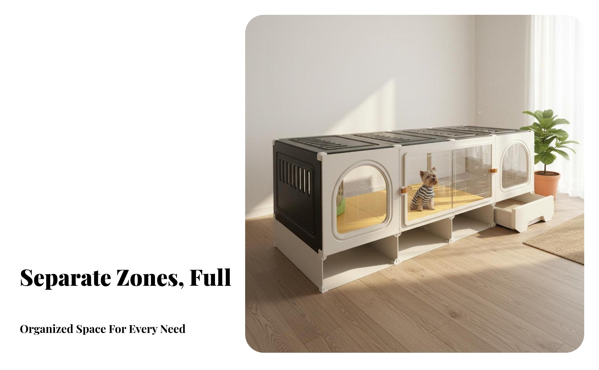 Kennel with Potty Area Luxury Villa Design Pet Furniture Easy to Clean for Home