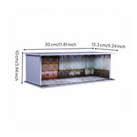 Graffiti Parking Garage Display Acrylic Enclosed Shelter Diorama Display Case Easy Assembly 1:64 Model Car Showcase for Collection