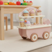 Wooden Play Kitchen Realistic Accessories Pretend Fridge Set Safe Materials