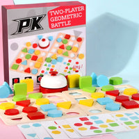 Two Player Geometric Battle Game Educational Shape Matching Block Game Problem-Solving Geometric Matching Toy for Preschoolers