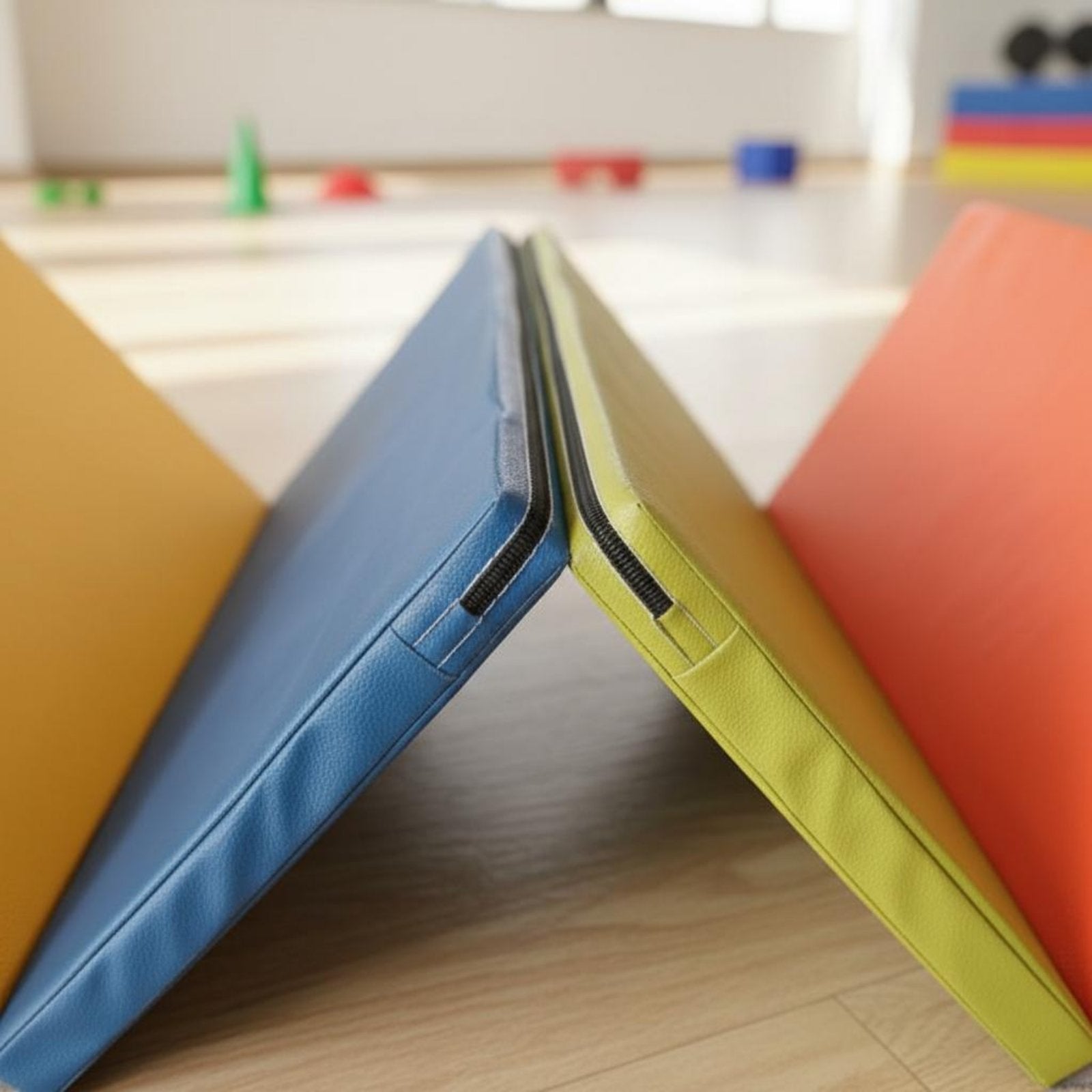 Foldable Folding Tumbling Mat Thick Padded Rainbow Kids Mat Easy to Stow-Away Eco-Friendly for Playroom