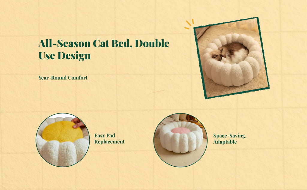 Cat Bed, Cozy Winter Pet Sofa, Washable Indoor House