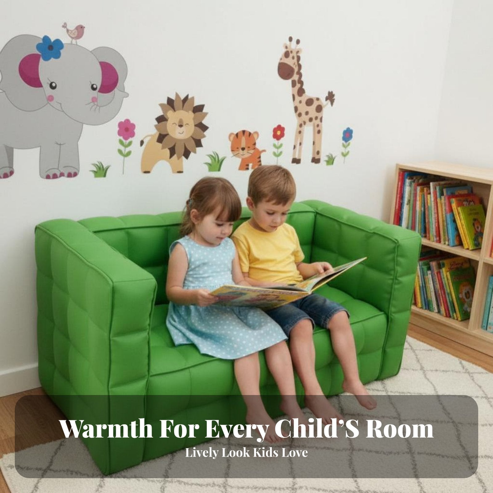 Upholstered Young Child Chair Child-Sized Quilted Square Sofa Soft and Comfortable Skinaccommodating for Preschoolers