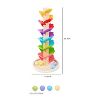 Wooden Tree Ball Toy Leaf-Shaped Ball Drop Toy Freestanding
