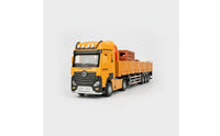 1:32 Scale Flatbed Truck Opening Doors Obstacle Toy Pull-Back Function Alloy Transport Truck Playset for Collectors, Boys, Display