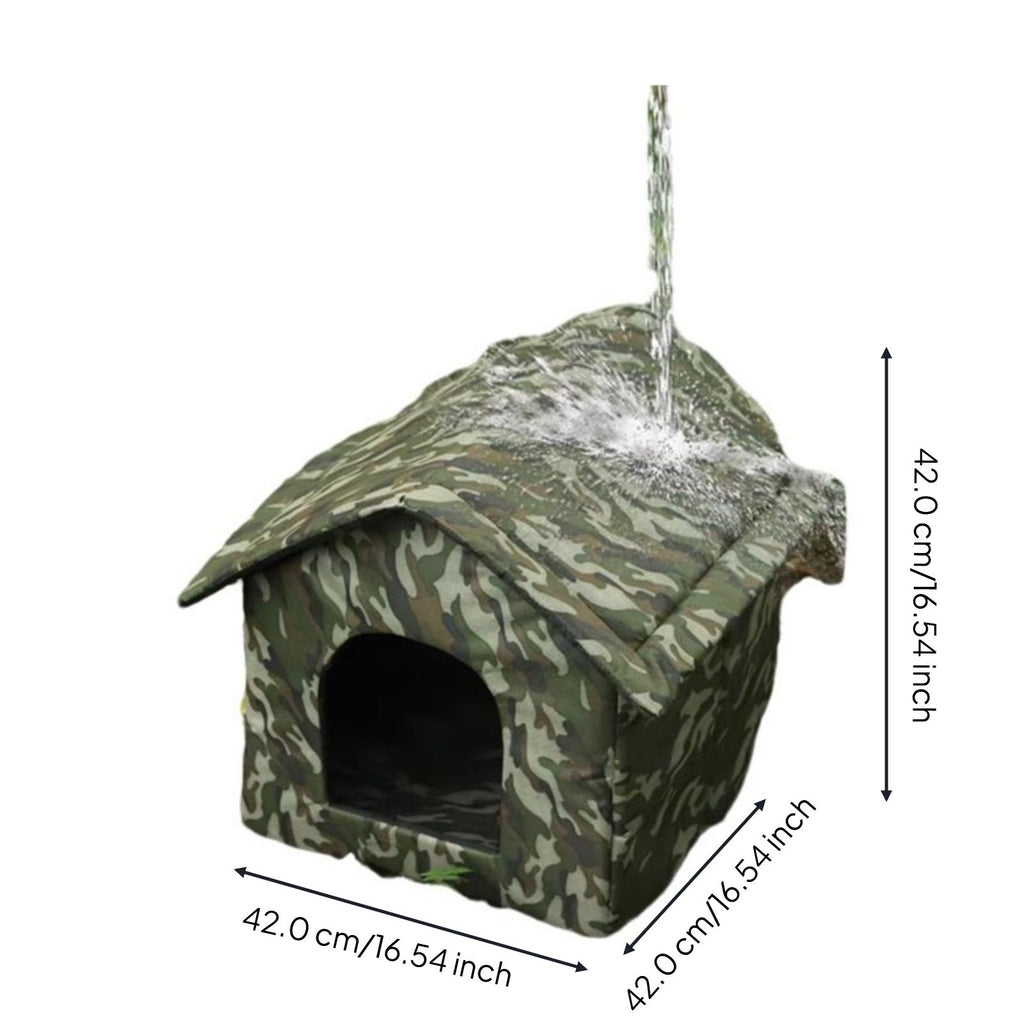 Insulated Outdoor Cat House, Waterproof Pet Shelter