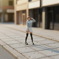 1:64 Scale Female Figure 3D Printed JK Style Mini Figurine High Detail Hobby Supply for Collectors