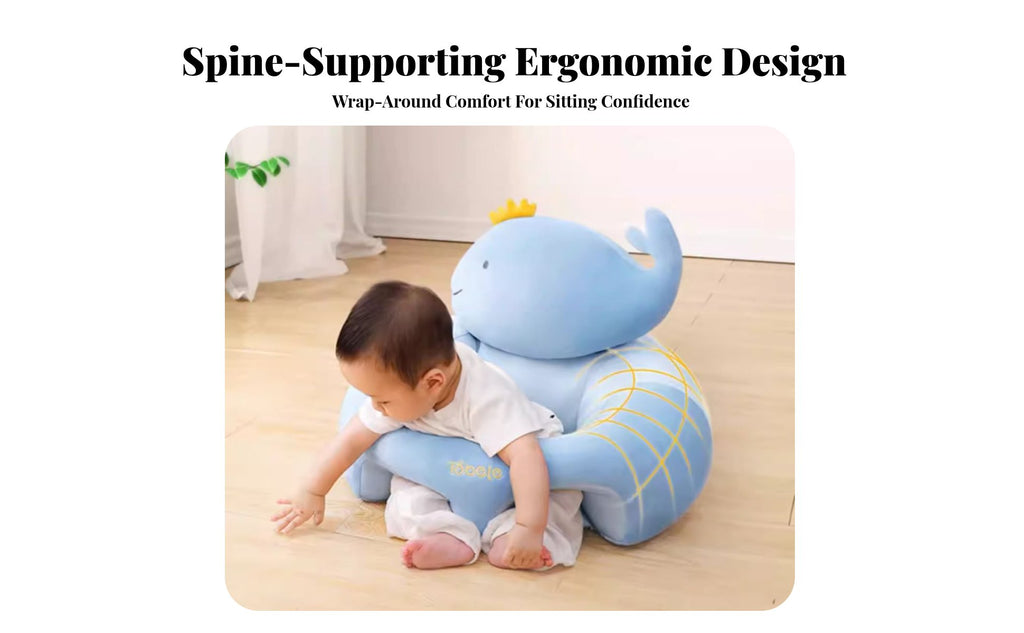 Soft Creature Sit-up Assistant Anti-Tip Design Infant Floor Seat for Indoor Use