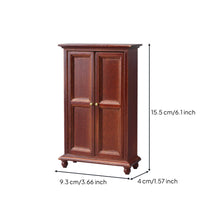 1:12 Dollhouse Wardrobe Realistic Wood Look Wooden Double Door Wardrobe