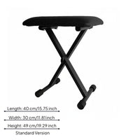 Folding Piano Stool Rubber Feet X-Shaped Frame Piano Stool Foldable