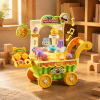 Music Ice Cream Vehicle Rotating Light up Ice Cream Vehicle Role Play Kids Toy