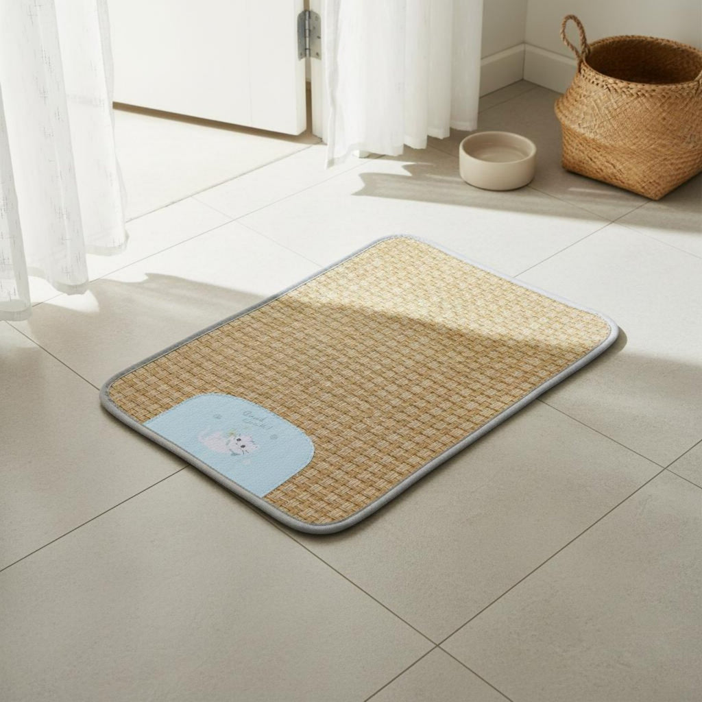 Woven Pet Cooling Mat Non-Slip Summer Pet Sleep Mat for Dogs, Cats