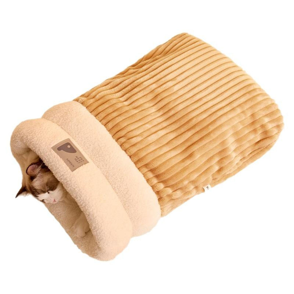 Cat Sleeping Bag, Semi-Enclosed Plush Cave Bed