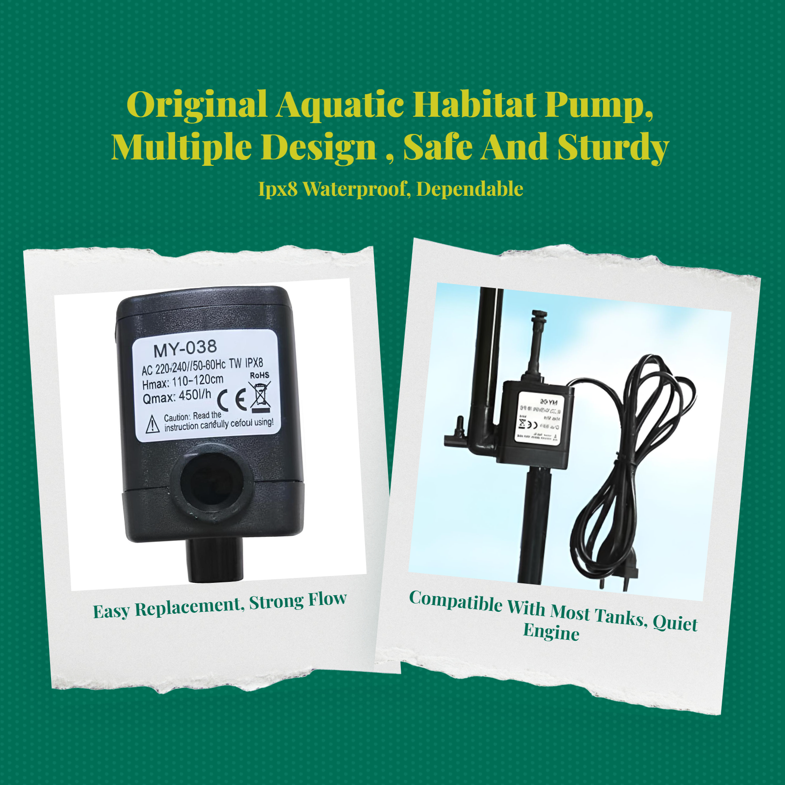 High-lift aquarium submersible pump