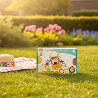 Wooden Hoop Toss Game Cartoon Print Child Play Kit Family Fun for Birthday Party