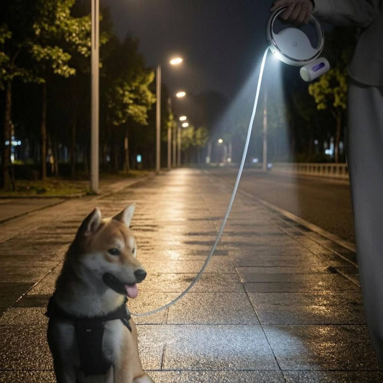 Automatic Retractable Pet Leash Extendable LED Retractable Leash Rust-Proof Hook