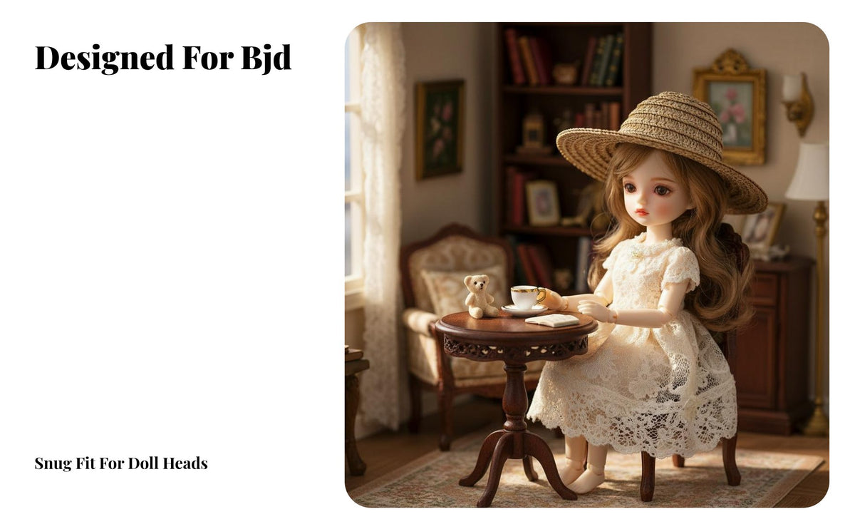 1/6 Scale Doll Hat Doll Boater Hat DIY Decoration for Crafters, Craft Projects, Summer Scenes