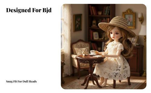 1/6 Scale Doll Hat Doll Boater Hat DIY Decoration for Crafters, Craft Projects, Summer Scenes